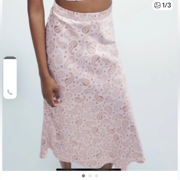 Zara Dresses & Skirts - Zara Light Pink Paisley Midi Skirt